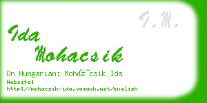 ida mohacsik business card